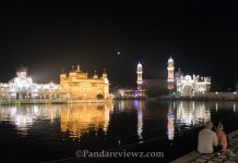 golden temple at night