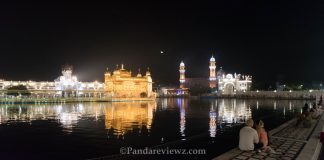 golden temple at night